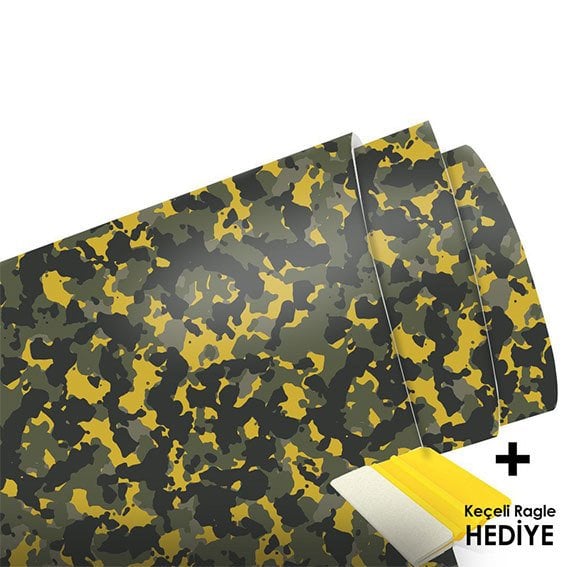 Safari Camo Araç Kaplama Folyosu (Laminasyonlu)