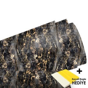 BLACK GOLD MARBLE METRELİK ARAÇ KAPLAMA FOLYOSU (LAMİNASYONLU)