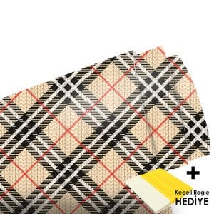 Krem Ekose Metrelik Araç Kaplama Folyosu (Laminasyonlu)