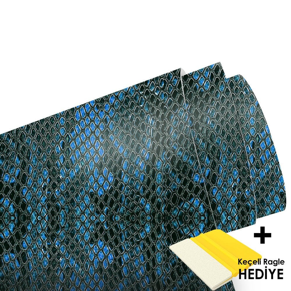 Blue Snake Metrelik Araç Kaplama Folyosu (Laminasyonlu)