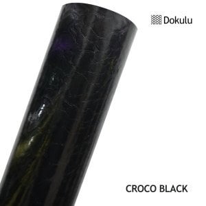 CROCO BLACK DERİ GÖRÜNÜM (Dokulu)