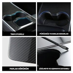 TESLA MODEL Y ORJİNAL PARLAK KARBON KONSOL KİTİ