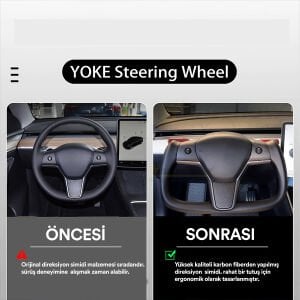 TESLA MODEL Y SİYAH DERİ YOKE DİREKSİYON
